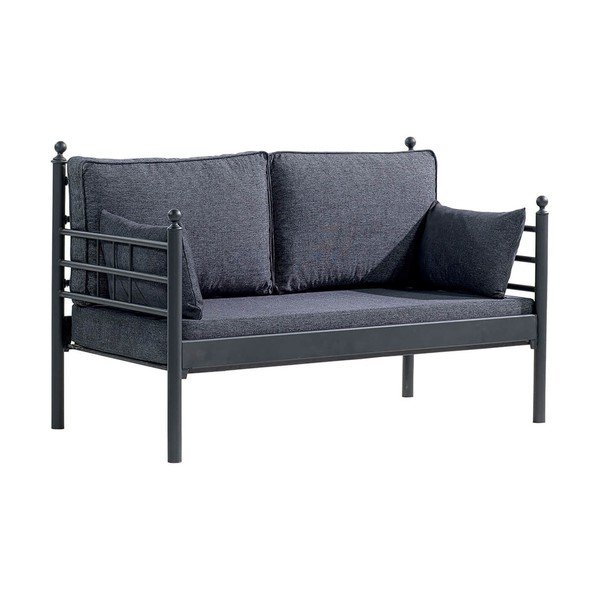 Iš metalo sodo sofa pilkos spalvos Manyas – Floriane Garden