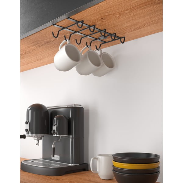 Černý závěsný držák na hrnečky Metaltex My Mug Lava-image-1