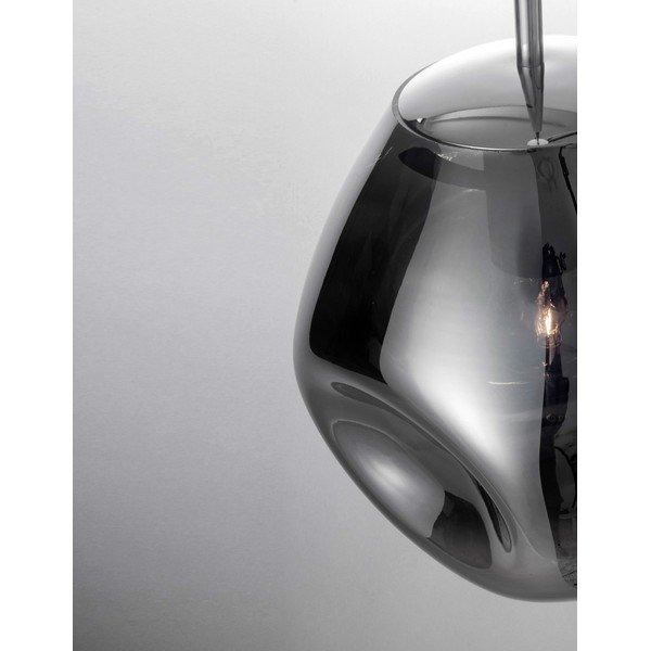 Blizgios sidabrinės spalvos iš stiklo kabantis šviestuvas ø 25 cm Lava – Nova Luce-image-1