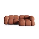 Raudonos plytų spalvos kampinė sofa (su dešiniuoju kampu/su gultu) Loretto – Cosmopolitan Design