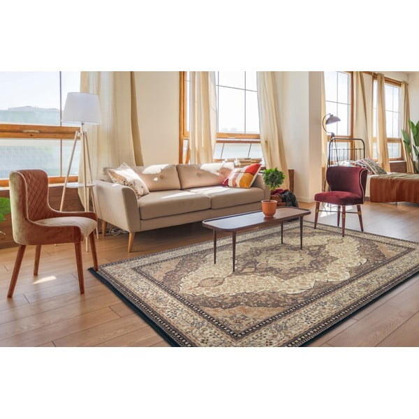 Kilimas iš vilnos šviesiai rudos spalvos 160x240 cm Charlotte – Agnella-image-1