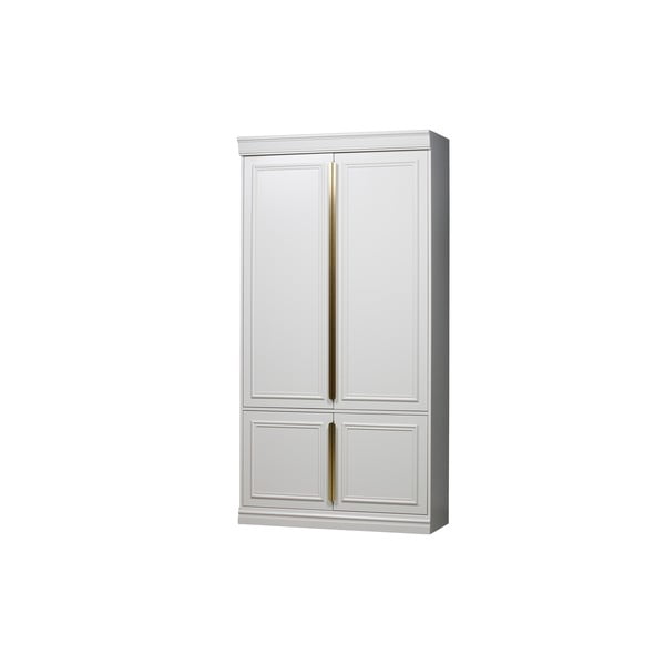 Šviesiai pilkos spalvos iš pušies masyvo drabužių spinta 110x215x44 cm Organize – WOOOD-image-2