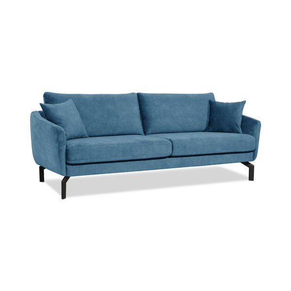 Mėlyna sofa su aksominiu užvalkalu Scandic Magic, 230 cm pločio-image-2