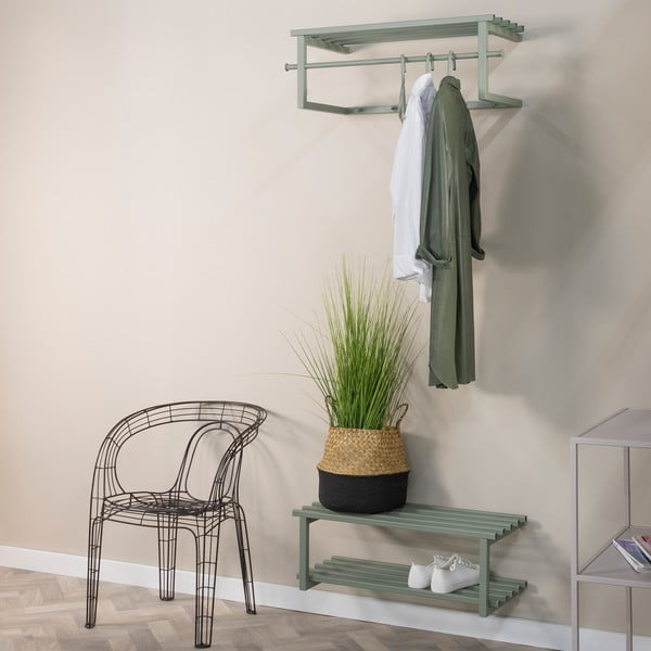Pilkai žalios spalvos iš metalo pakabinama spintelė batams 71x26x34 cm Marco – Spinder Design-image-2
