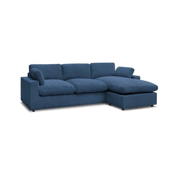 Mėlynos spalvos kampinė sofa iš kordinio velveto Belair – Bobochic Paris-image-2