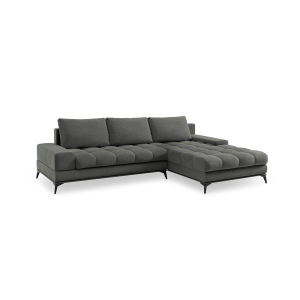 Tamsiai pilka kampinė sofa-lova Windsor & Co Sofas Deneb, kampas dešinėje-image-3