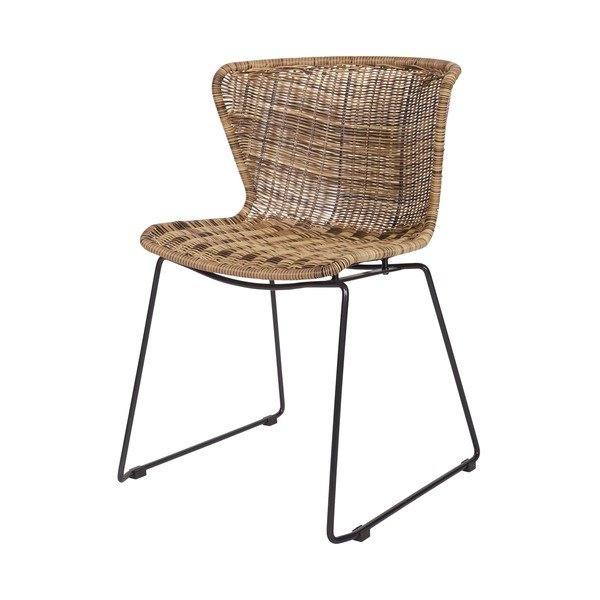 Natūralios spalvos sodo kėdės dirbtinis rotangas 2 vnt. Wings – WOOOD