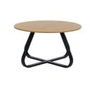 Apvalios formos kavos staliukas natūralios spalvos su ąžuolo dekoro stalviršiu ø 80 cm Cesura – Unique Furniture