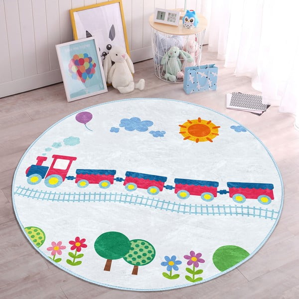 Vaikiškas kilimas šviesiai mėlynos spalvos ø 100 cm Comfort – Mila Home-image-4