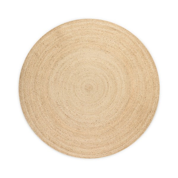 Apverčiamas iš džiuto apvalios formos kilimas natūralios spalvos ø 200 cm Braided Ivory – Hanse Home