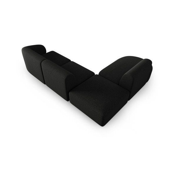 Kampinė sofa juodos spalvos (su kairiuoju kampu) Shane – Micadoni Home-image-3