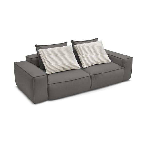 Iš dirbtinės odos sofa pilkos spalvos 260 cm Boheme – Bobochic Paris-image-4
