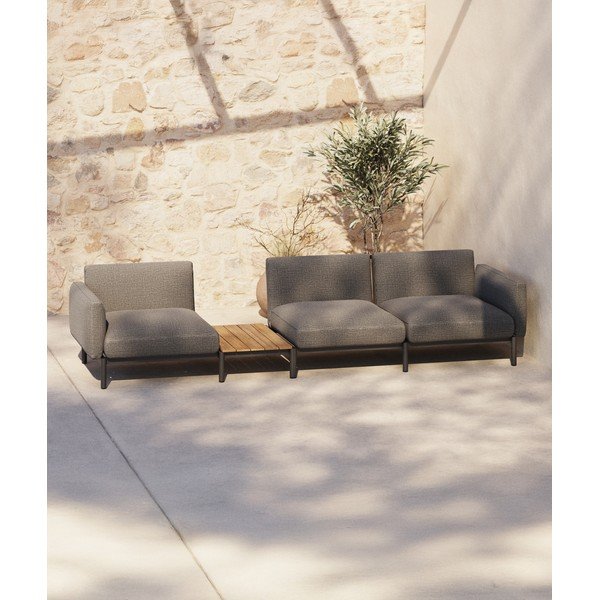 Tamsiai pilkos spalvos iš audinio sodo sofa Sorells – Kave Home-image-1