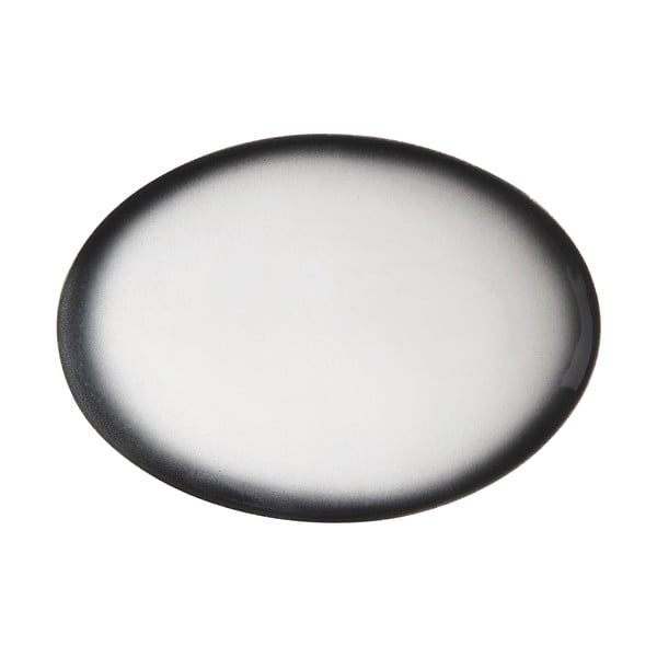 Baltos ir juodos spalvos keraminė ovali lėkštė Maxwell & Williams Caviar, 30 x 22 cm