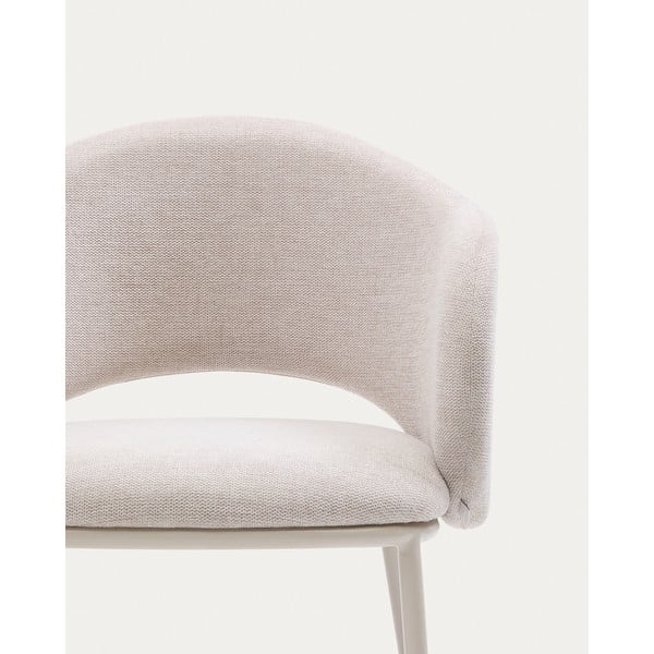 Kreminės spalvos iš audinio valgomojo kėdė Maina – Kave Home-image-4