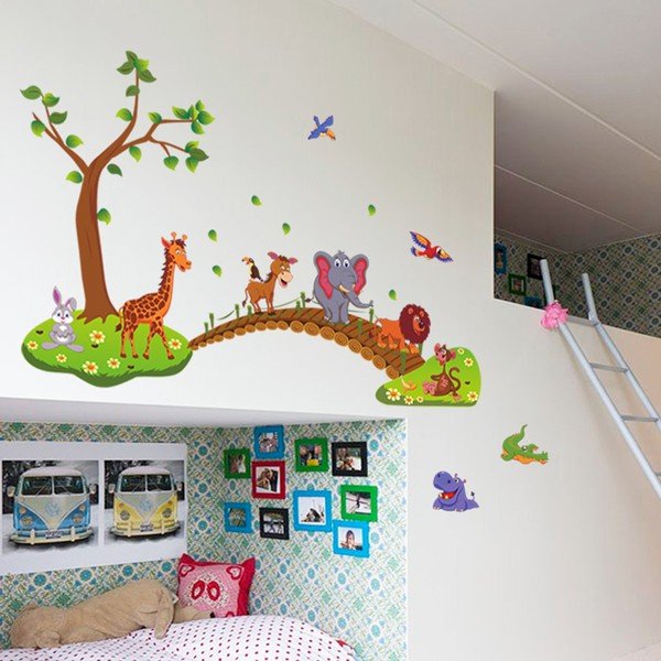 Sienų lipdukų rinkinys Ambiance Wooden Bridge-image-3