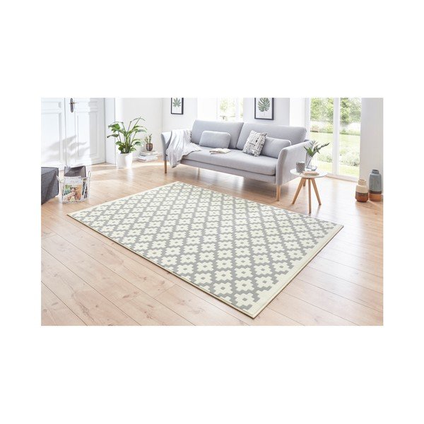 Kreminės ir pilkos spalvos kilimas Hanse Home Celebration Lattice, 160 x 230 cm-image-1