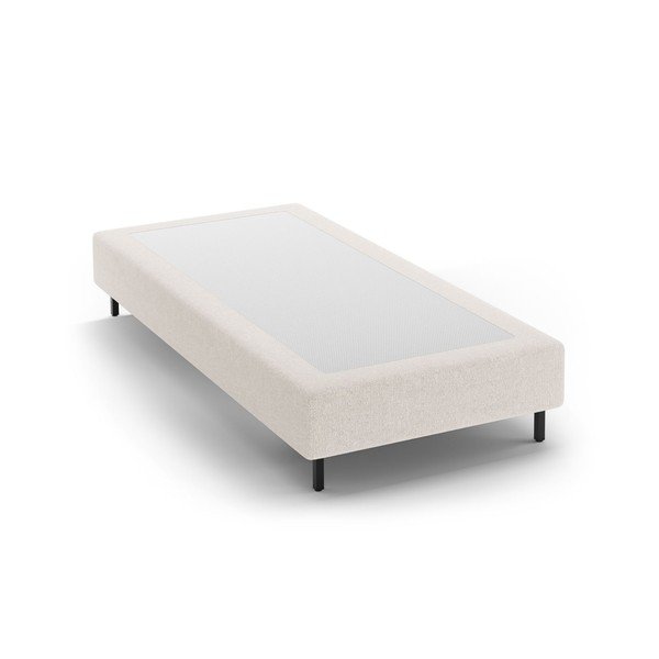 Kreminės spalvos viengulė lova audiniu dengta be galvūgalio 90x200 cm Whale – Micadoni 