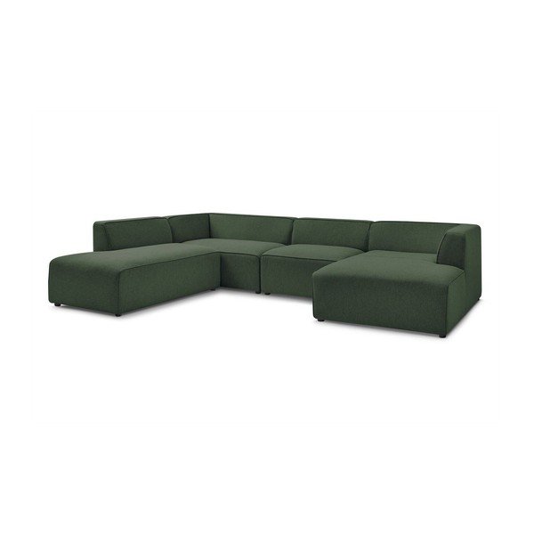 Žalios spalvos modulinė kampinė sofa (su kairiuoju kampu/„U“ formos) Megeve – Bobochic Paris