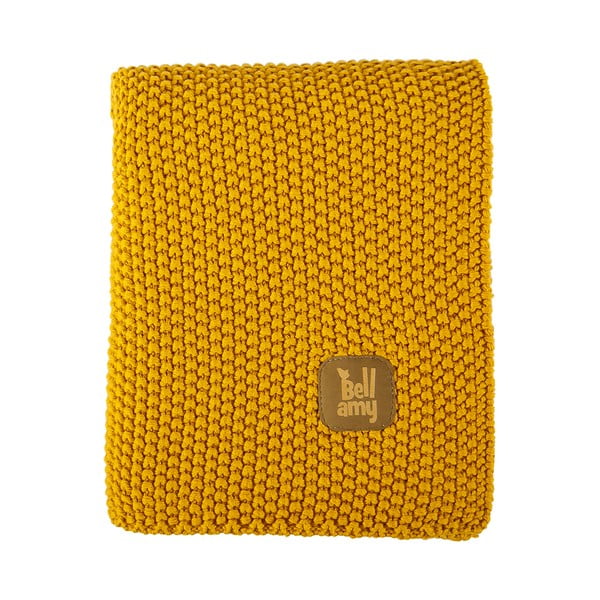 Geltona medvilninė vaikiška antklodė 100x80 cm Honey - BELLAMY