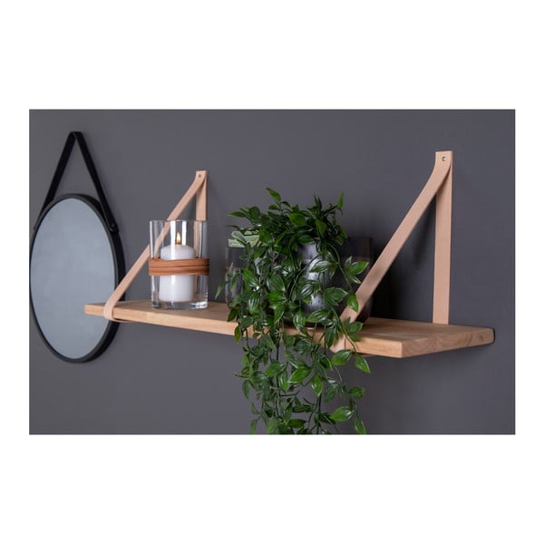 Medinė lentyna su odinėmis rankenomis House Nordic Forno, 120 x 20 cm-image-3