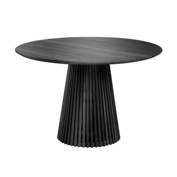 Kedro masyvo apvalios formos valgomojo stalas juodos spalvos ø 120 cm Jeanette – Kave Home