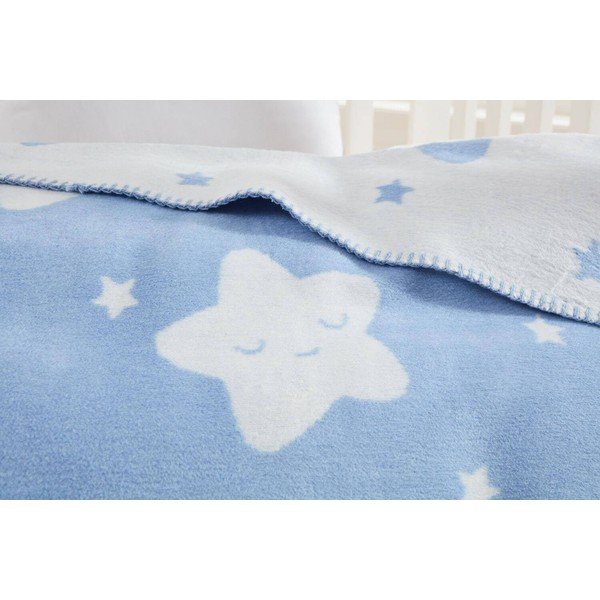 Šviesiai mėlynos spalvos fleece tipo vaikiškas pledas 100x120 cm Star – Mijolnir-image-2