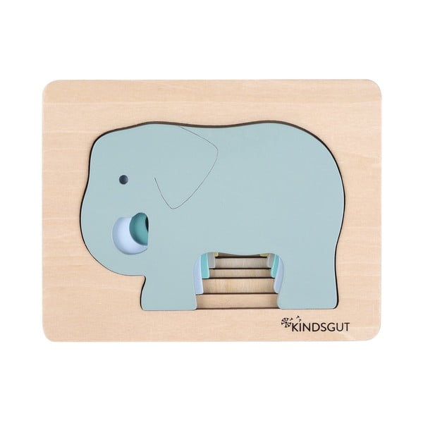 Medinė vaikiška dėlionė Kindsgut Elephant