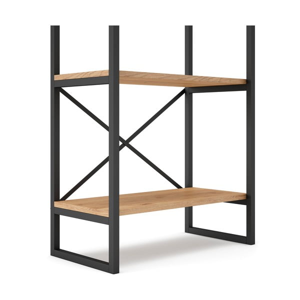 Juoda/natūralaus ąžuolo lentyna 58x175 cm Dusan - Marckeric-image-4