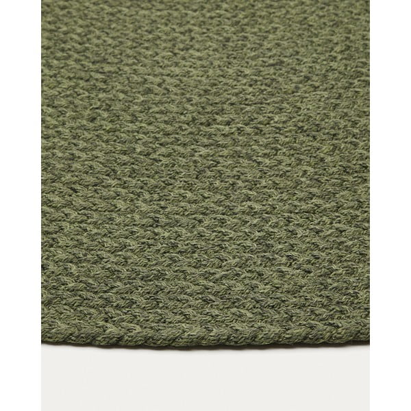 Iš perdirbto pluošto apvalios formos lauko kilimas žalios spalvos ø 200 cm Despas – Kave Home-image-4