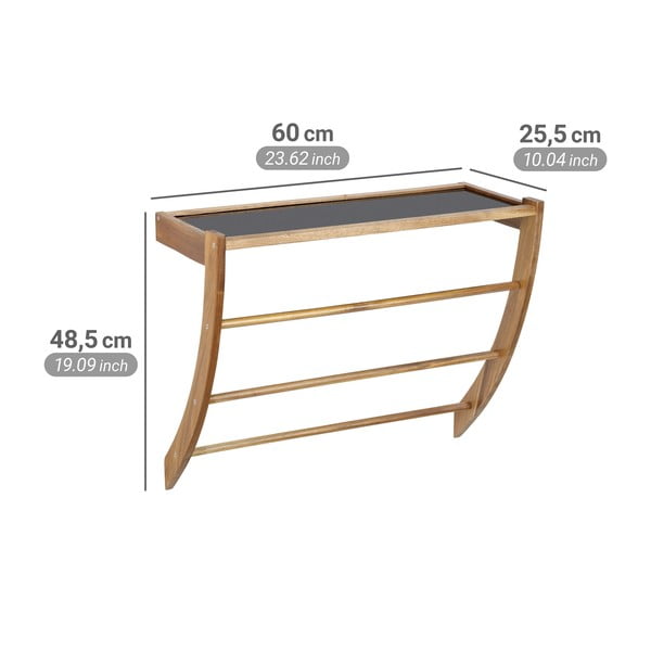 Sieninis tamsios natūralios spalvos iš medienos rankšluosčio laikiklis Fondi – Wenko-image-4