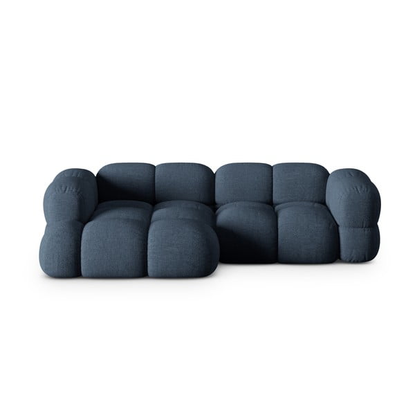 Tamsiai mėlynos spalvos kampinė sofa (su kairiuoju kampu/su gultu) Loretto – Cosmopolitan Design