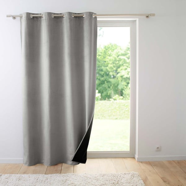 Pilkos spalvos iš velveto termo užuolaida 140x260 cm Polarchic – douceur d'intérieur