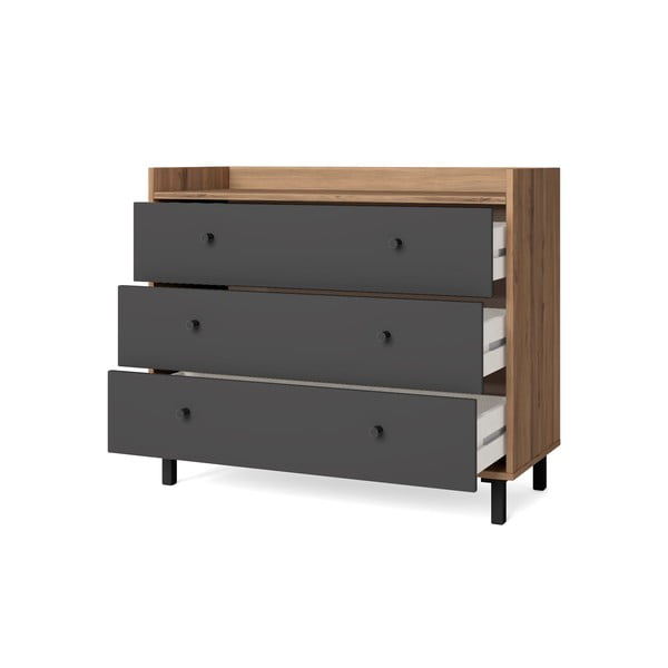 Pilka žema riešutmedžio 92x75 cm komoda Malta - Marckeric-image-2