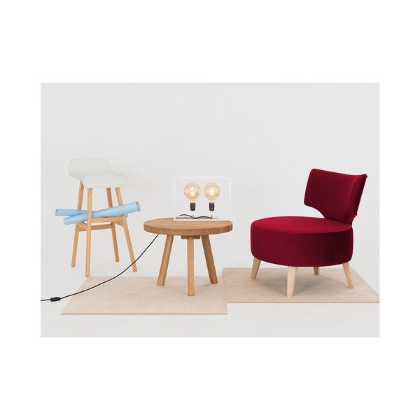 Tamsiai raudonos spalvos pasirinktinės formos fotelis "Flippin Armchair-image-4