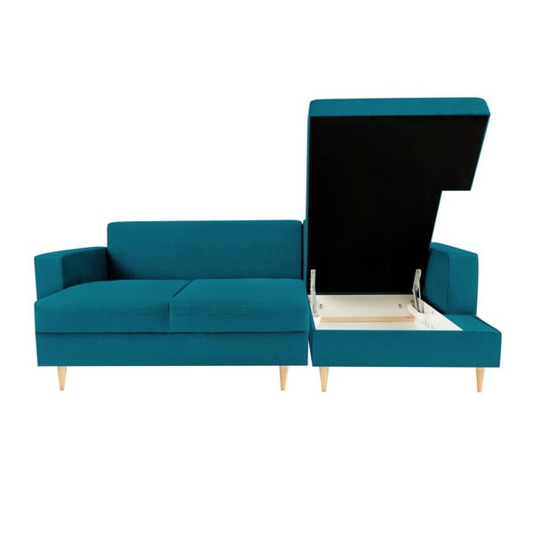 Turkio spalvos kampinė sofa-lova su gultais dešinėje pusėje Mazzini Sofas Iris-image-2