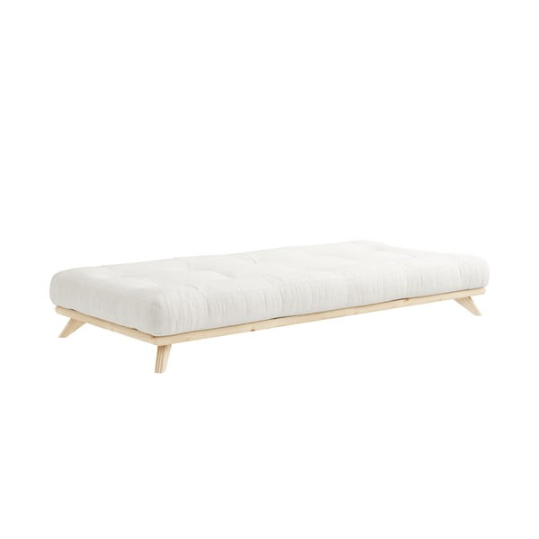 Viengulė pušies masyvo lova su čiužiniu Karup Design Senza Mat, 90 x 200 cm