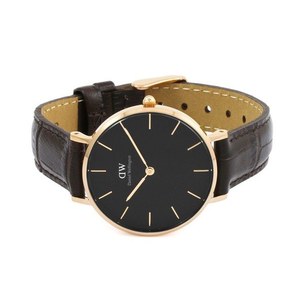 Moteriškas laikrodis su odiniu dirželiu ir rožinio aukso detalėmis Daniel Wellington Petite York, ⌀ 32 mm-image-2