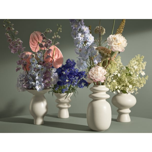 Kreminės baltos spalvos keraminė vaza Kähler Design Kontur, 29 cm aukščio-image-1