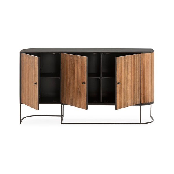 Natūralios spalvos iš mango masyvo šoninė spintelė 165x90x40 cm Curve – MOME-image-4