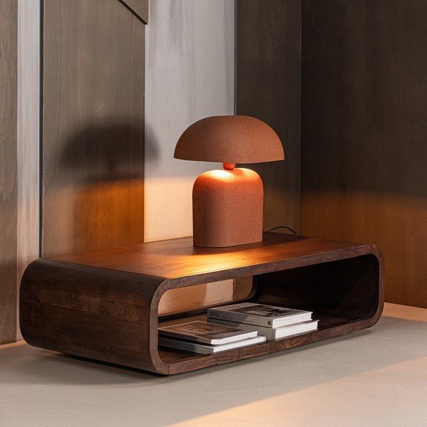 Tamsios natūralios spalvos iš mango masyvo kavos staliukas 60x120 cm Kinu – WOOOD-image-1