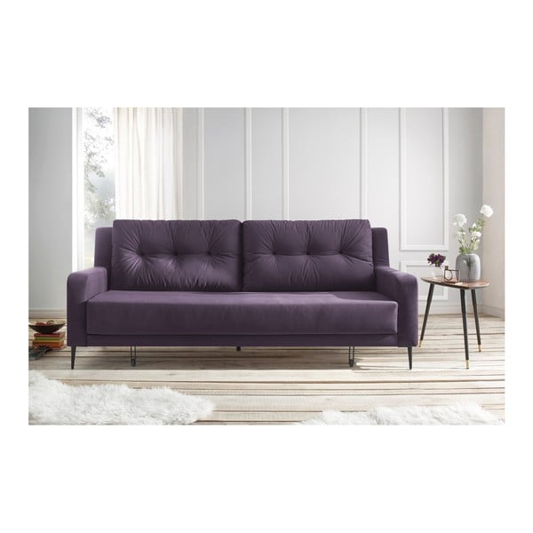 Violetinė sofa lova Bobochic Paris Bergen