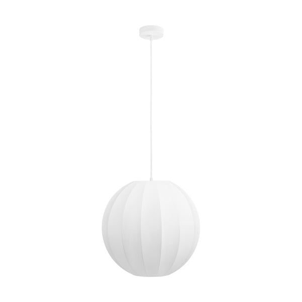 Baltos spalvos kabantis šviestuvas ø 40 cm su tekstiliniu gaubtu Coventry – House Nordic