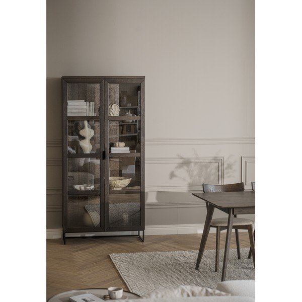 Iš ąžuolo masyvo vitrina rudos spalvos 95x195 cm Everett – Rowico-image-1