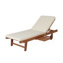 Medžio masyvo sodo šezlongas kreminės spalvos/natūralios spalvos San Diego – Garden Pleasure
