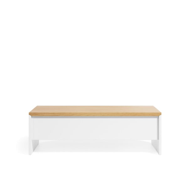 Kavos staliukas baltos spalvos/natūralios spalvos iš ąžuolo 60x110 cm Abilen – Kave Home