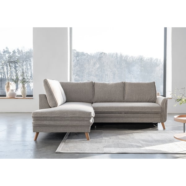 Sulankstoma kampinė sofa smėlio spalvos (su kairiuoju kampu) Charming Charlie – Miuform-image-1