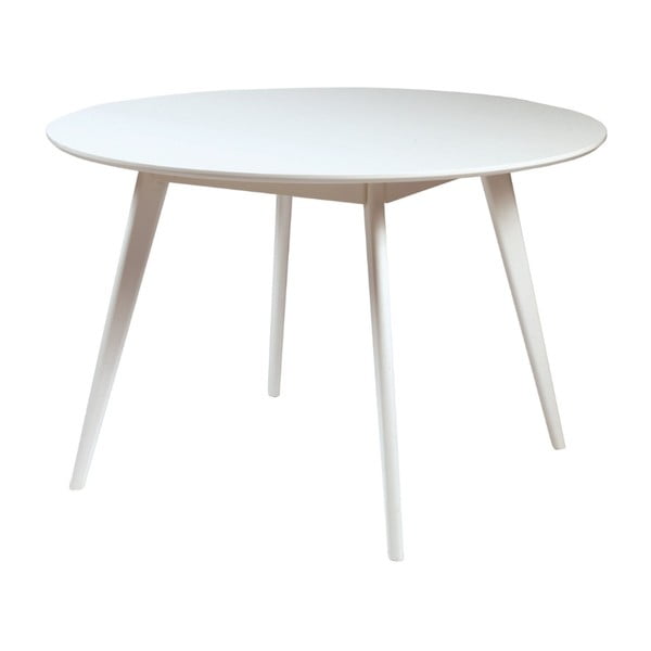 Baltas valgomojo stalas su bukmedžio kojomis Rowico YuRAi, skersmuo 115 cm