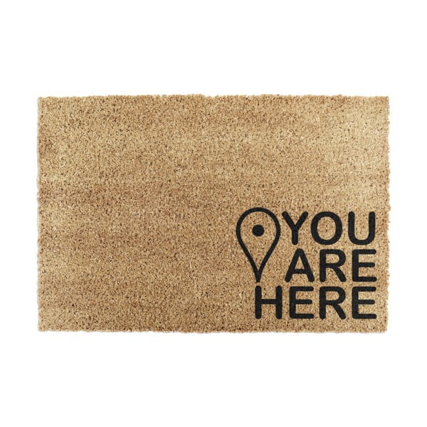 Iš kokoso pluošto grindų kilimėlis 40x60 cm You Are Here – Artsy Doormats