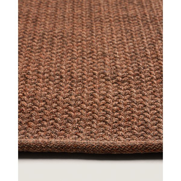Terakotos spalvos iš perdirbto pluošto lauko ir vidaus kilimas 160x230 cm Despas – Kave Home-image-3